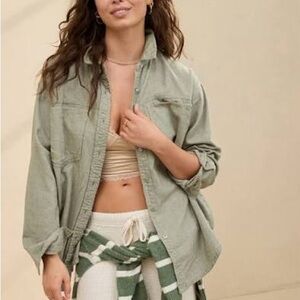 Aerie Anytime Twill button down shirt
